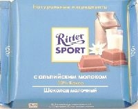 Шоколад РИТТЕР СПОРТ с альпийским молоком 100г